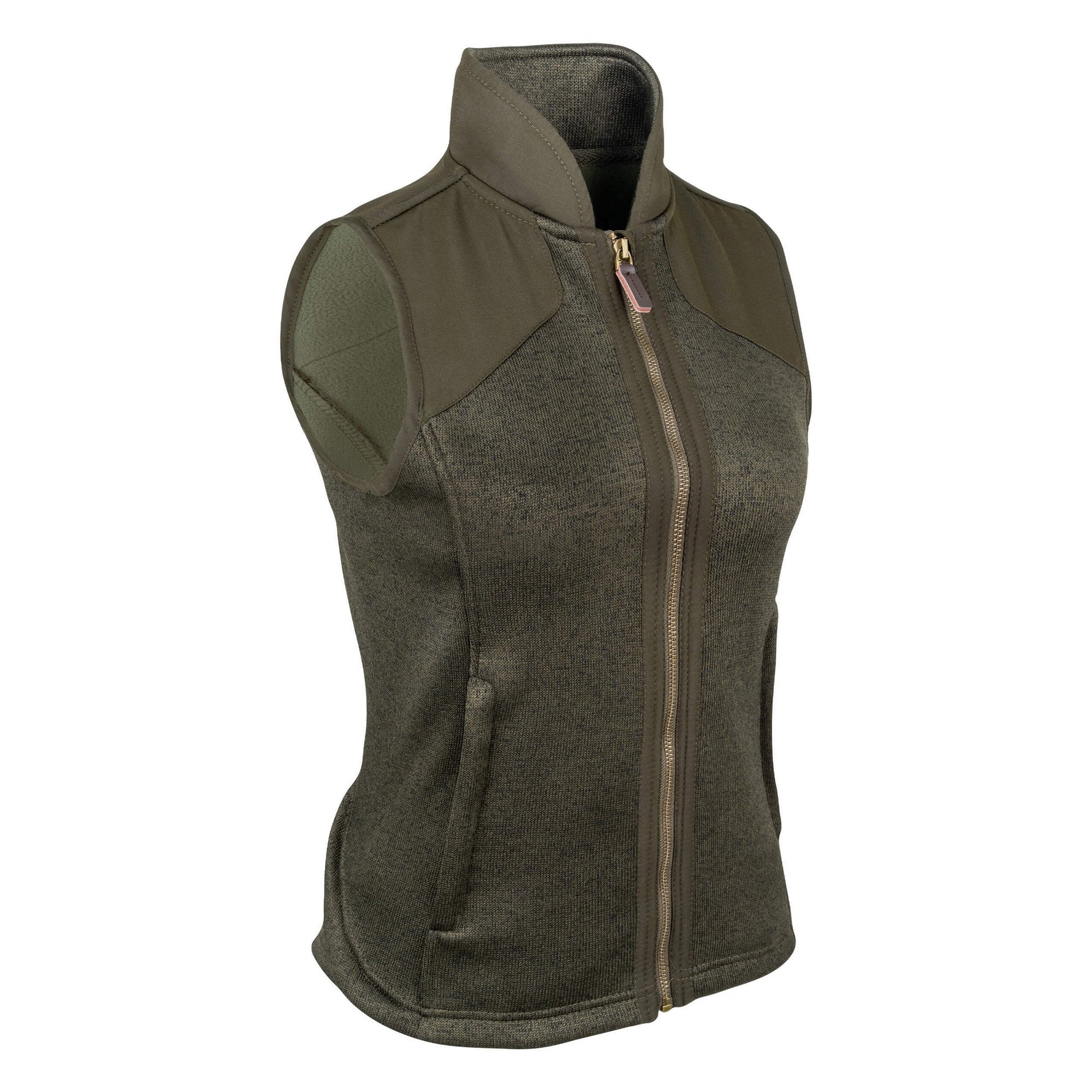 Dark Olive - Side - Jack Pyke Womens-Ladies Melange Fleece Gilet