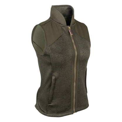 Dark Olive - Side - Jack Pyke Womens-Ladies Melange Fleece Gilet