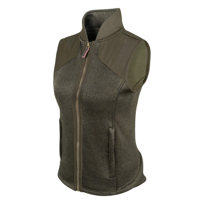 Dark Olive - Lifestyle - Jack Pyke Womens-Ladies Melange Fleece Gilet