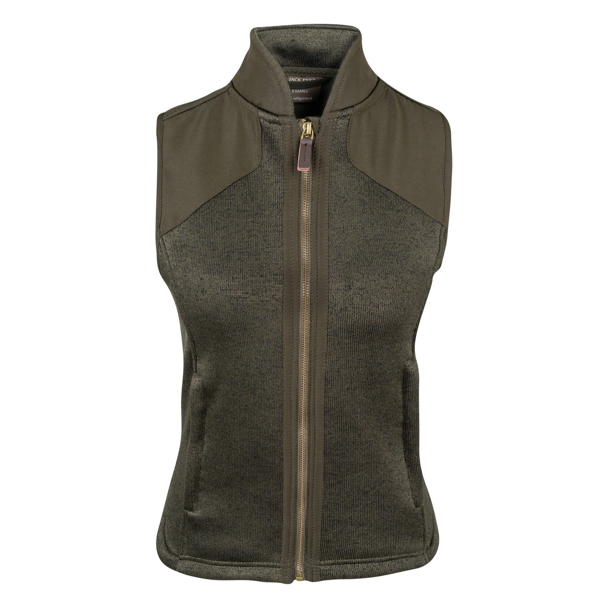 Dark Olive - Front - Jack Pyke Womens-Ladies Melange Fleece Gilet
