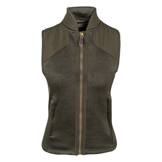 Dark Olive - Front - Jack Pyke Womens-Ladies Melange Fleece Gilet