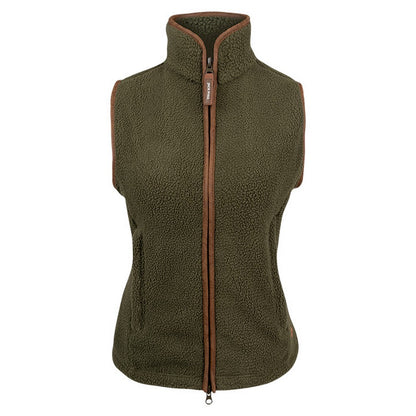 Olive - Front - Jack Pyke Womens-Ladies Sherpa Fleece Gilet
