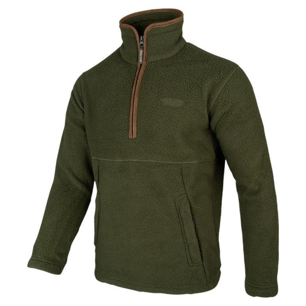 Olive - Lifestyle - Jack Pyke Mens Sherpa Fleece Half Zip Pullover