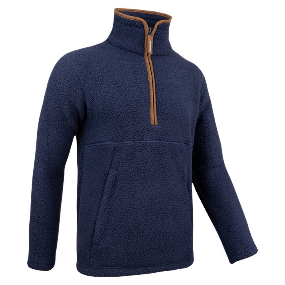 Navy - Side - Jack Pyke Mens Sherpa Fleece Half Zip Pullover