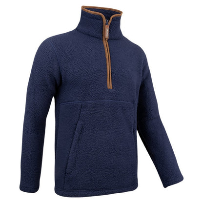 Navy - Side - Jack Pyke Mens Sherpa Fleece Half Zip Pullover