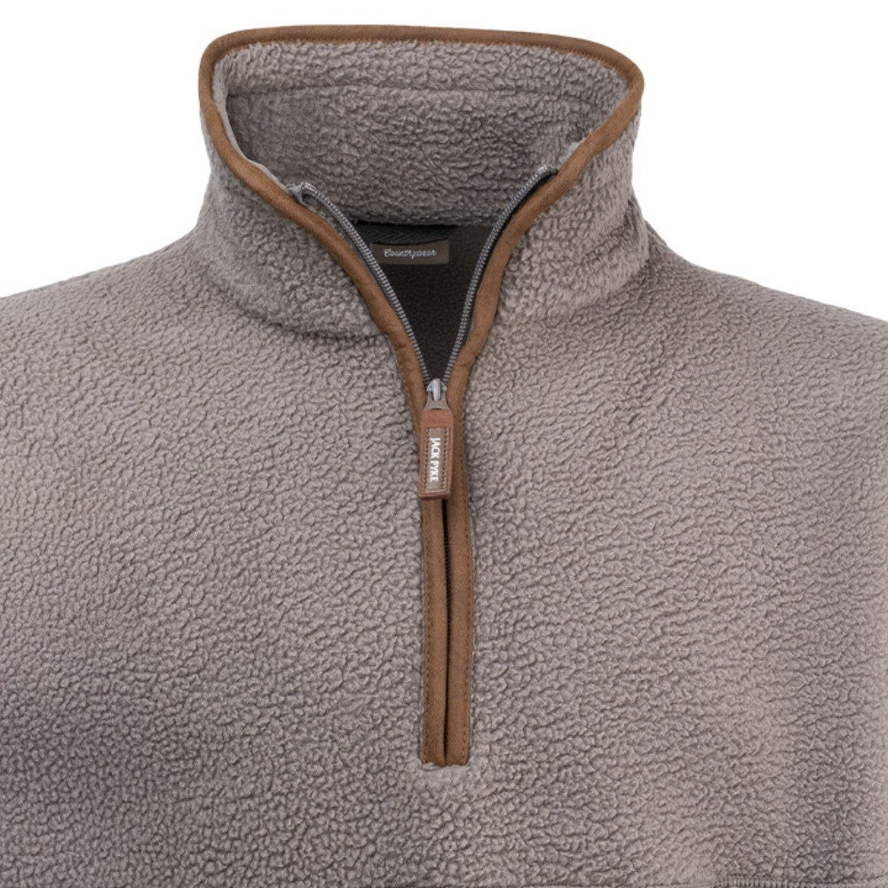 Shitake - Close up - Jack Pyke Mens Sherpa Fleece Half Zip Pullover