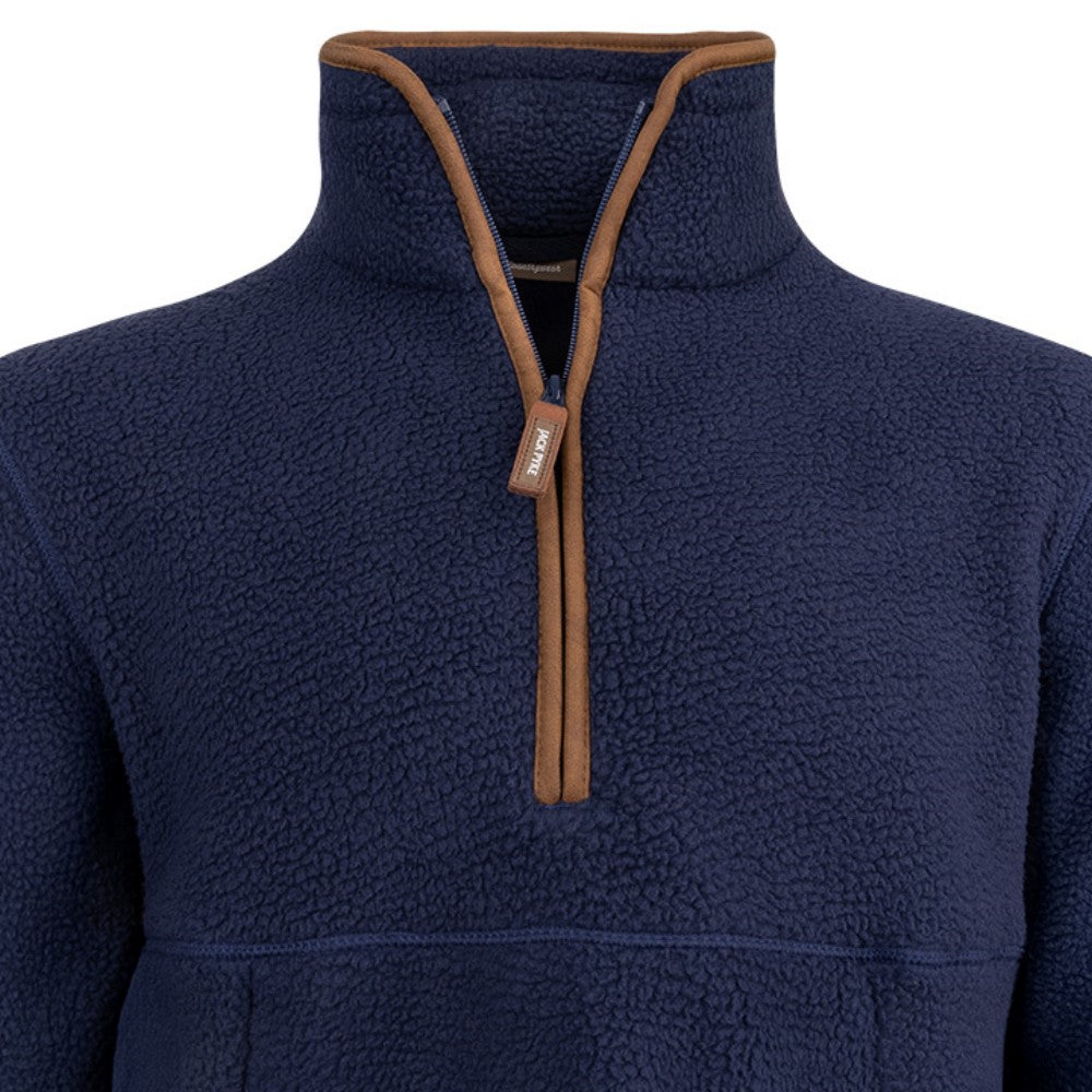 Navy - Pack Shot - Jack Pyke Mens Sherpa Fleece Half Zip Pullover