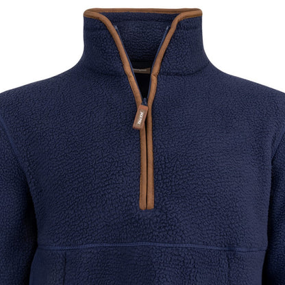 Navy - Pack Shot - Jack Pyke Mens Sherpa Fleece Half Zip Pullover