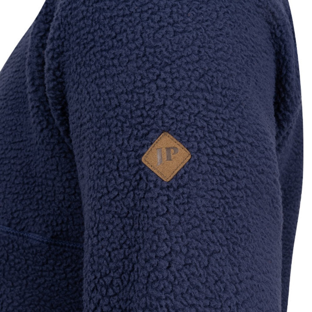 Navy - Close up - Jack Pyke Mens Sherpa Fleece Half Zip Pullover