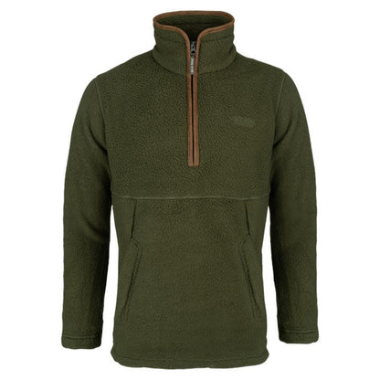 Olive - Front - Jack Pyke Mens Sherpa Fleece Half Zip Pullover
