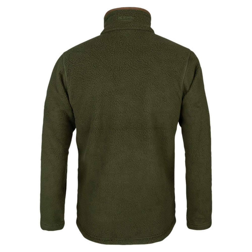 Olive - Back - Jack Pyke Mens Sherpa Fleece Half Zip Pullover
