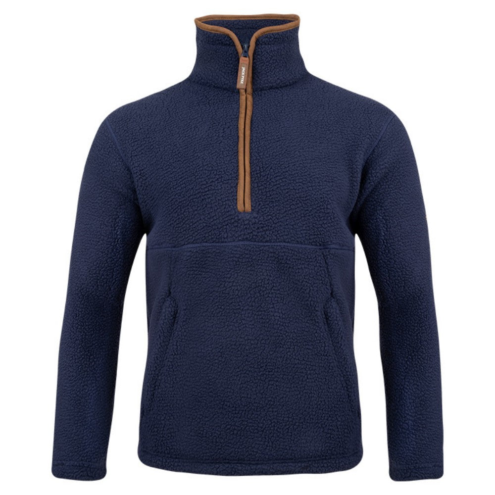 Navy - Front - Jack Pyke Mens Sherpa Fleece Half Zip Pullover