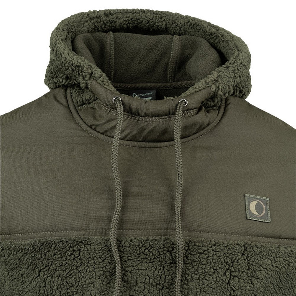 Dark Olive - Close up - Speero Mens Gen 2 Sherpa Fleece Hoodie