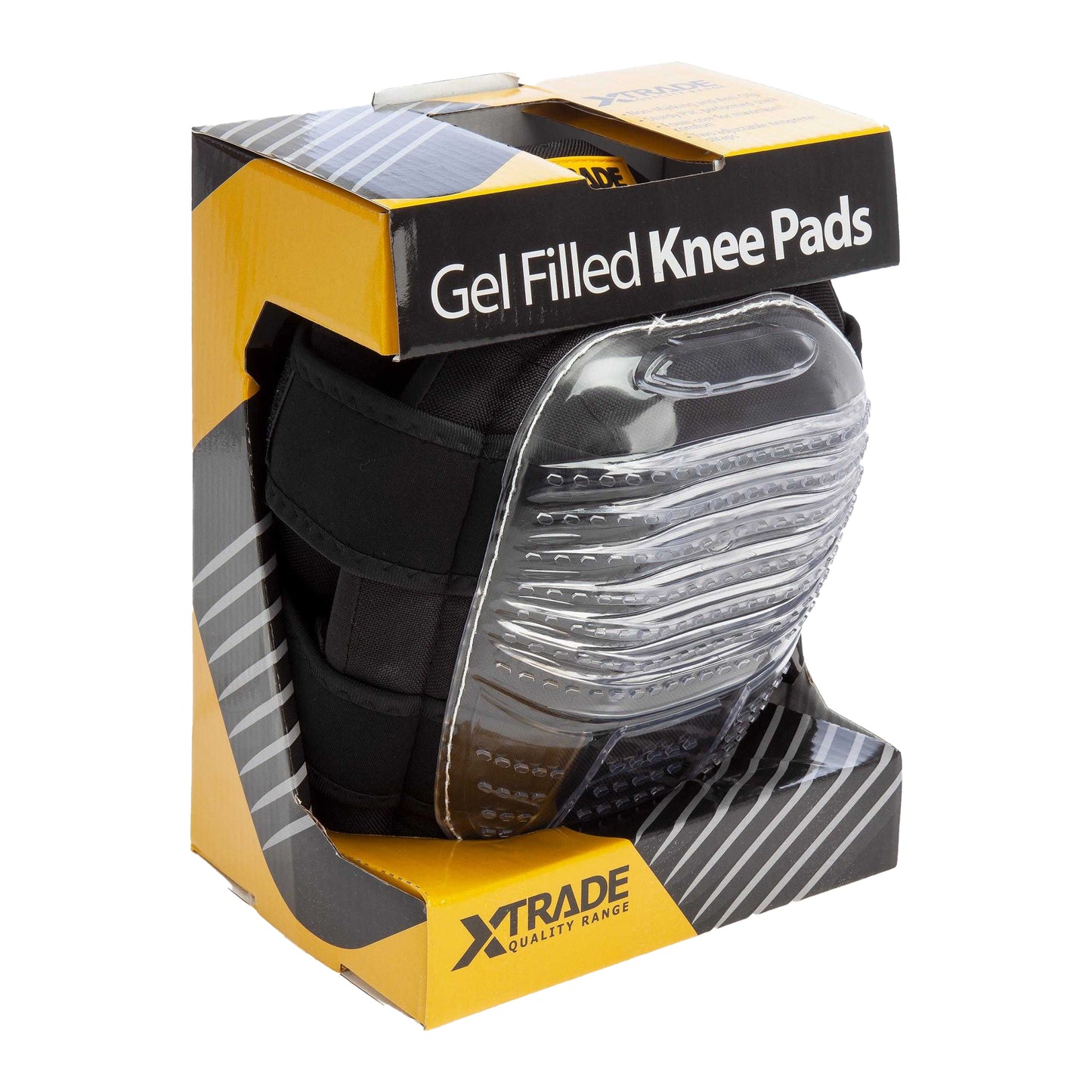 Black-Yellow - Side - XTrade Gel Knee Pads (Pack of 2)