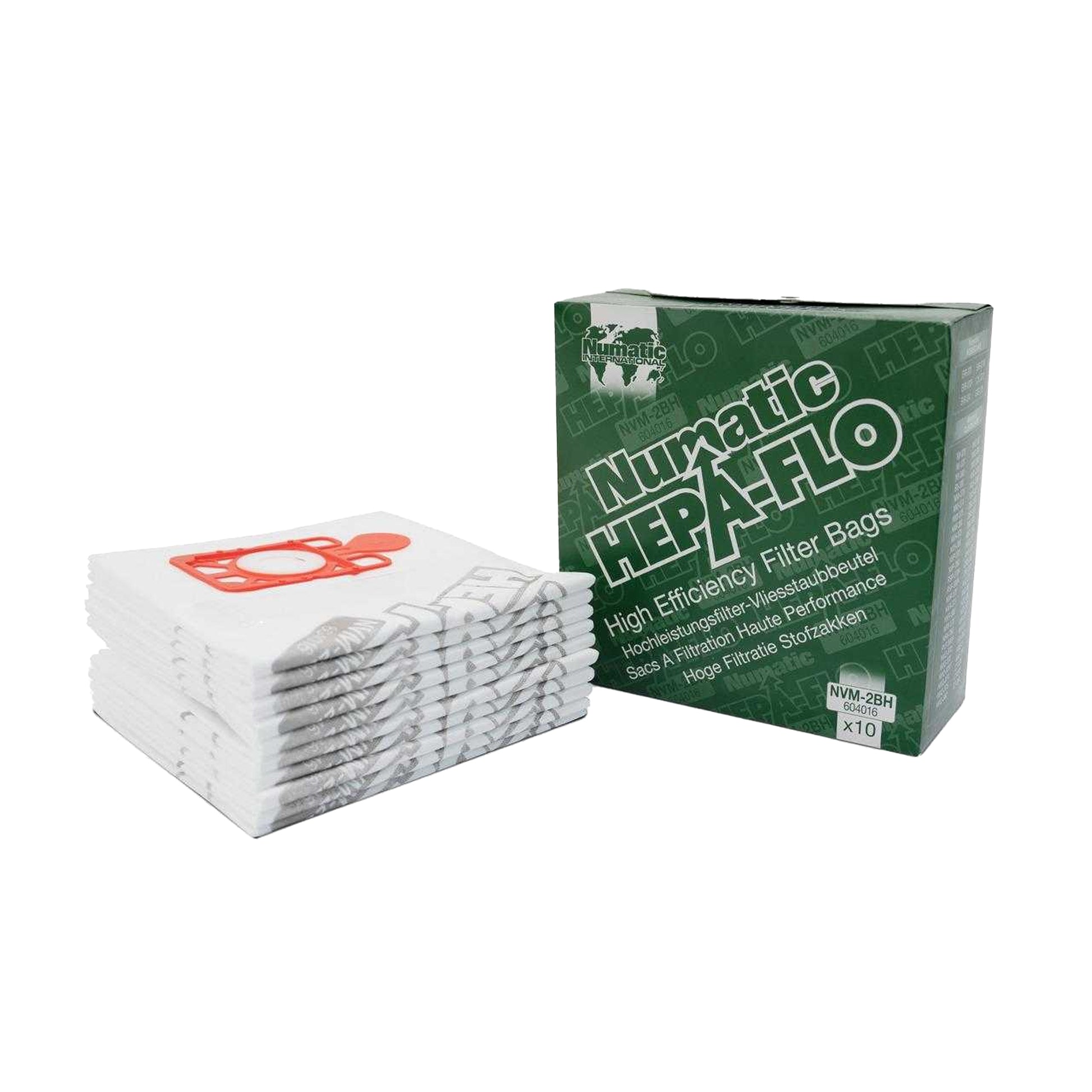 White - Side - Numatic HepaFlo Dust Bags (Pack of 10)