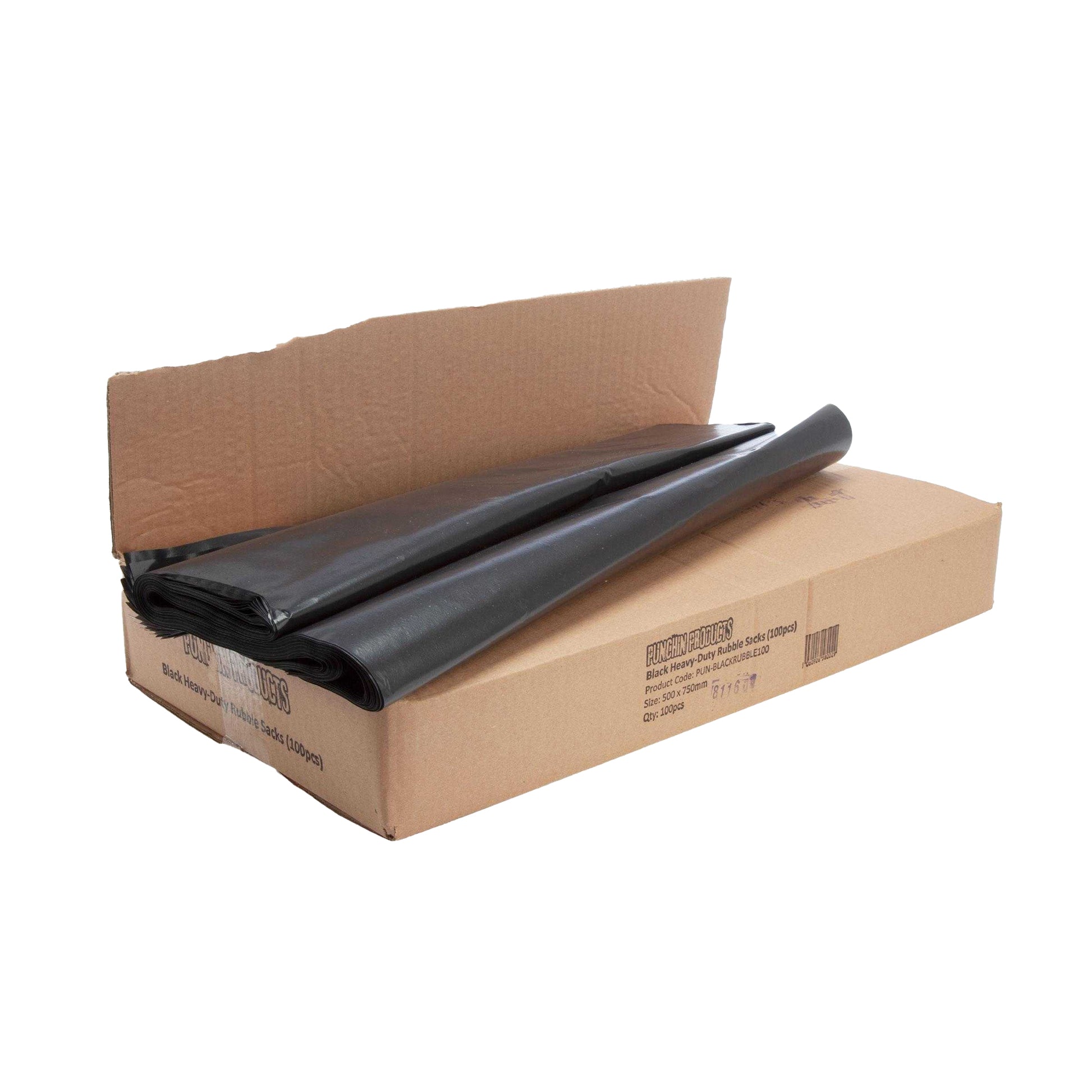 Black - Back - Punchin Heavy Duty Bin Bags (Pack of 100)