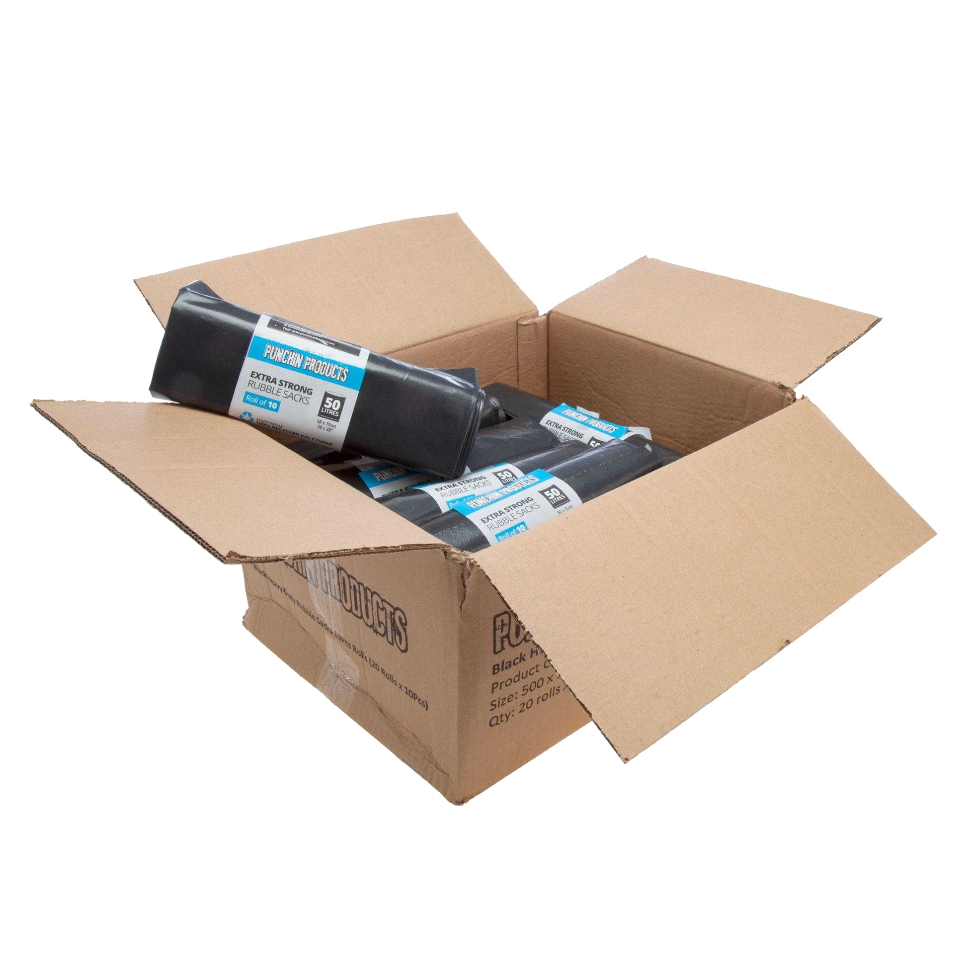 Black - Back - Punchin Heavy Duty Bin Bags (Pack of 200)