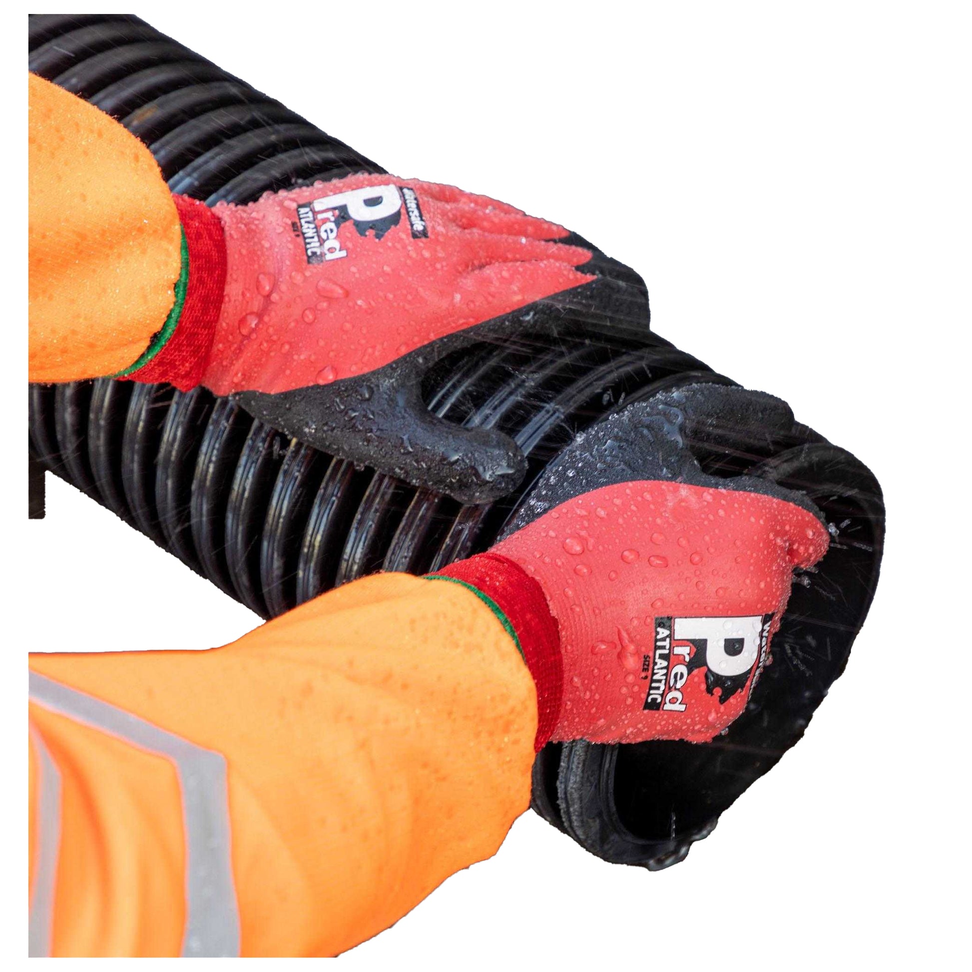 Red-Black - Side - Predator Ron Watersafe Safety Gloves (Pack of 10)