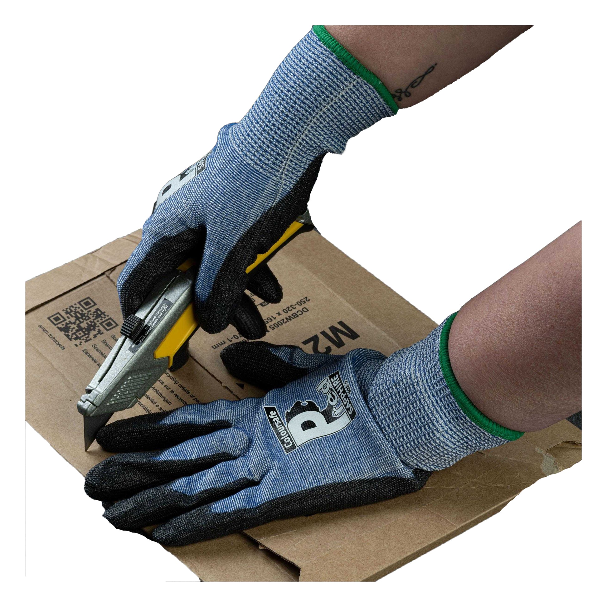 Black-Blue - Side - Predator Ron Coloursafe Pred Safety Gloves (Pack of 10)