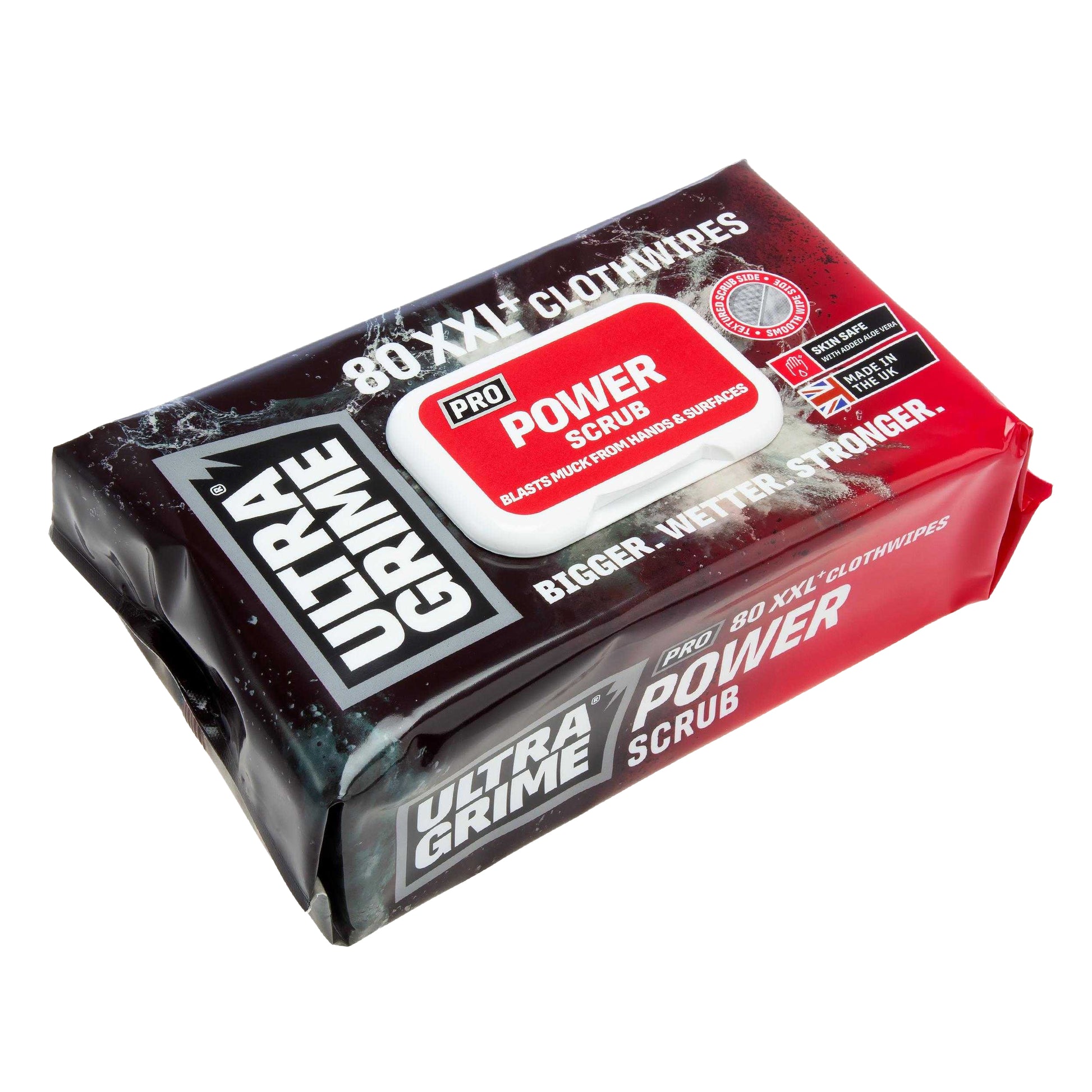 White - Back - UltraGrime Pro Power Scrub Cleaning Wipes (Pack Of 6)