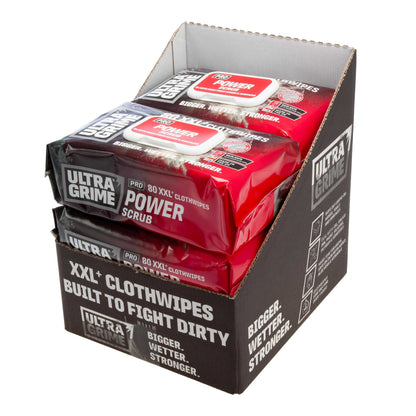 White - Front - UltraGrime Pro Power Scrub Cleaning Wipes (Pack Of 6)