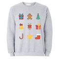 Grey - Front - The T-Shirt Factory Mens Christmas Emoji Icons Jumper