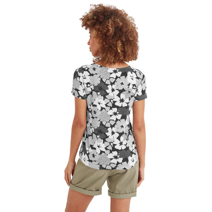 Black-White - Back - TOG24 Womens-Ladies Geva Large Floral T-Shirt