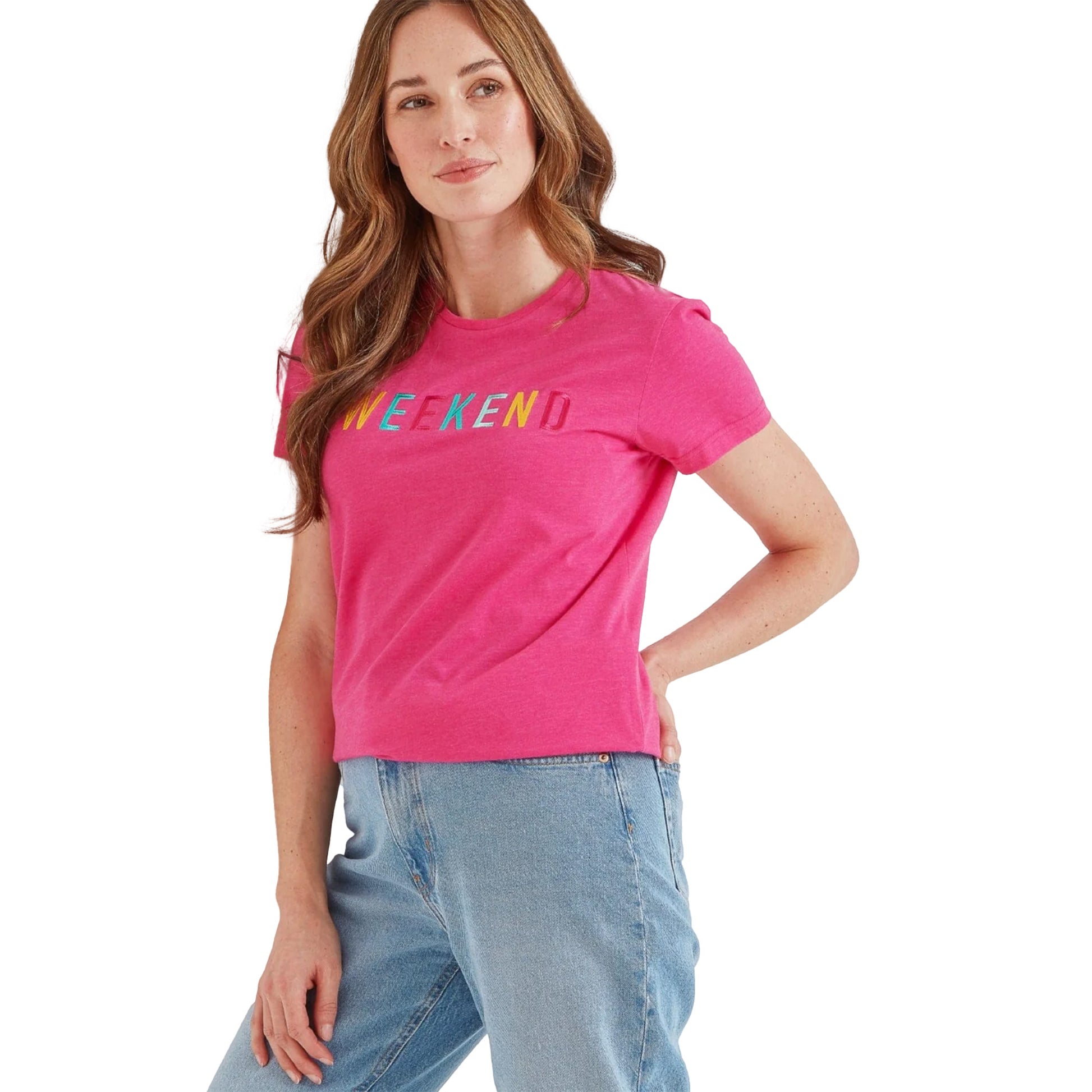 Hibiscus Pink Marl - Side - TOG24 Womens-Ladies Ruth T-Shirt