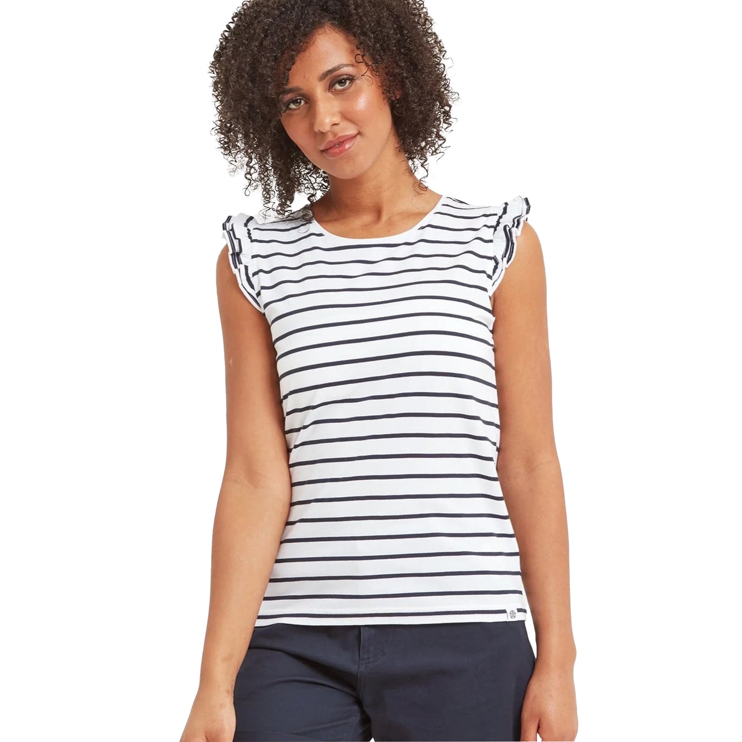 Optic White - Side - TOG24 Womens-Ladies Maribel Stripe Vest Top