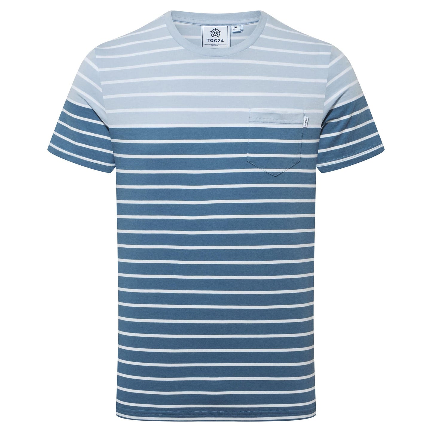 Pastel Blue - Front - TOG24 Mens Orston Striped T-Shirt