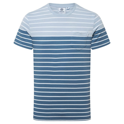 Pastel Blue - Front - TOG24 Mens Orston Striped T-Shirt