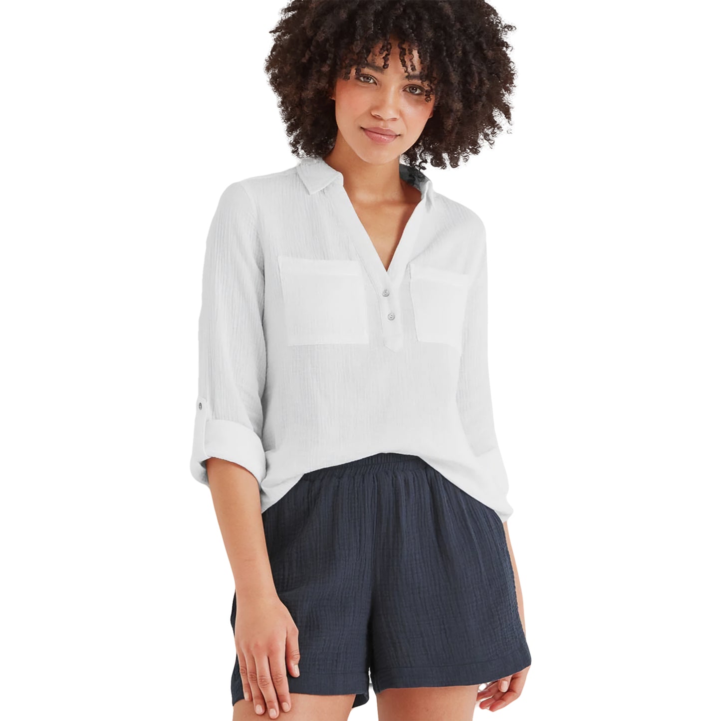 Optic White - Side - TOG24 Womens-Ladies Cruise Long-Sleeved Blouse