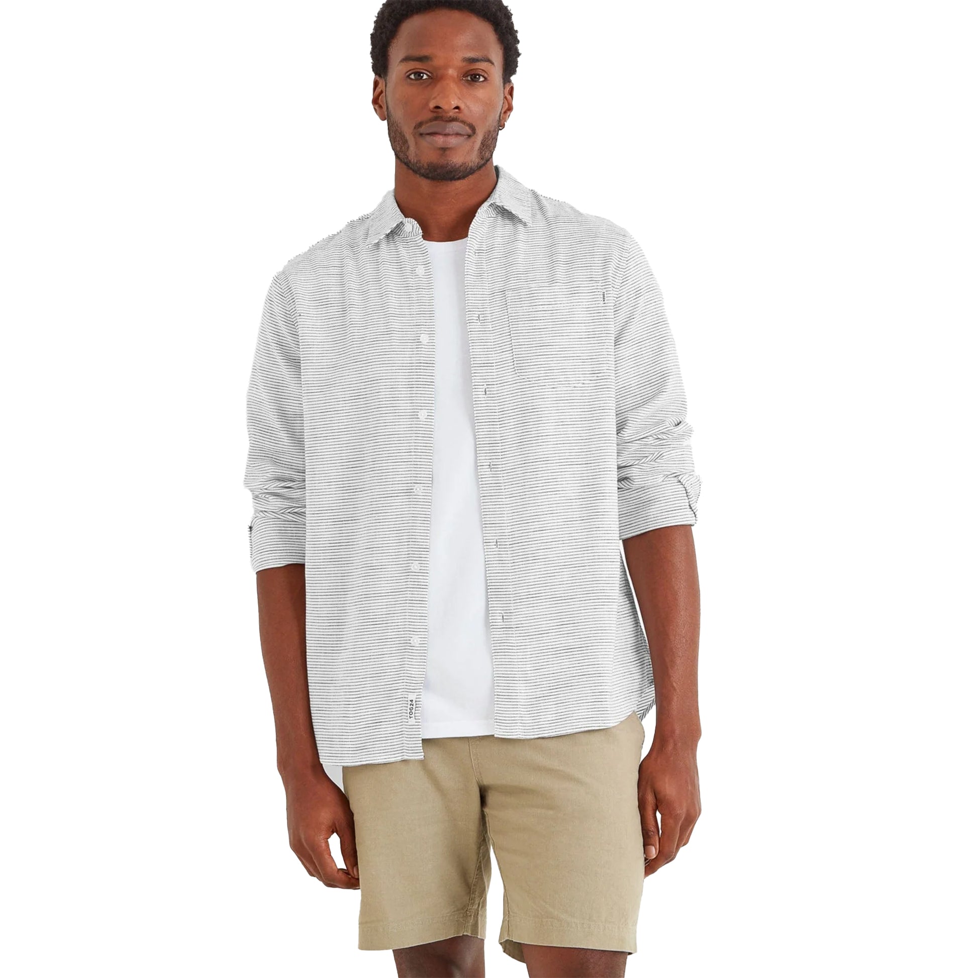 Optic White - Side - TOG24 Mens Bryce Flecked Long-Sleeved Shirt