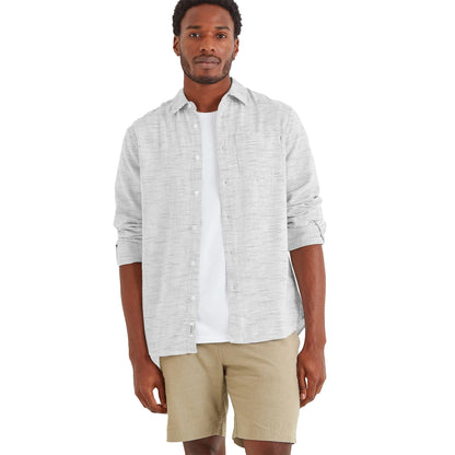 Optic White - Side - TOG24 Mens Bryce Flecked Long-Sleeved Shirt