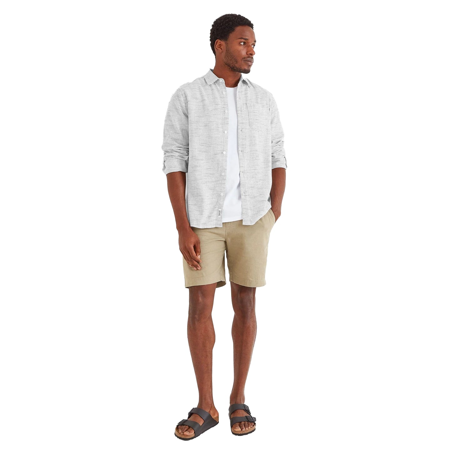 Optic White - Lifestyle - TOG24 Mens Bryce Flecked Long-Sleeved Shirt