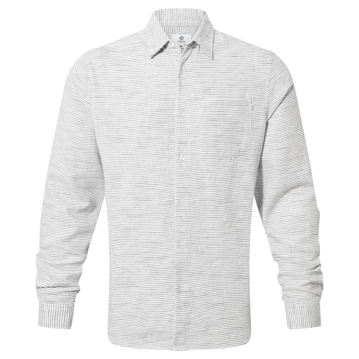 Optic White - Front - TOG24 Mens Bryce Flecked Long-Sleeved Shirt