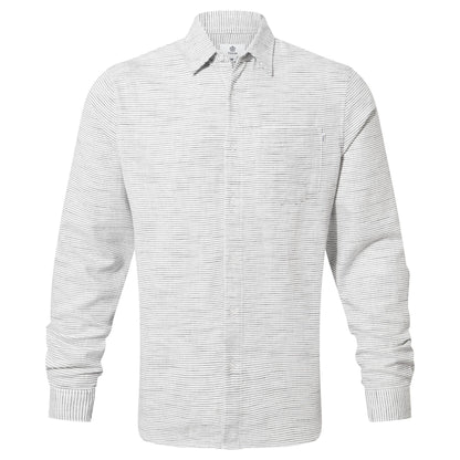 Optic White - Front - TOG24 Mens Bryce Flecked Long-Sleeved Shirt
