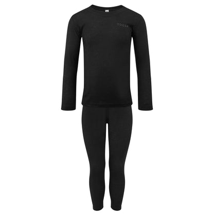 Black - Front - TOG24 Childrens-Kids Darley Base Layer Set