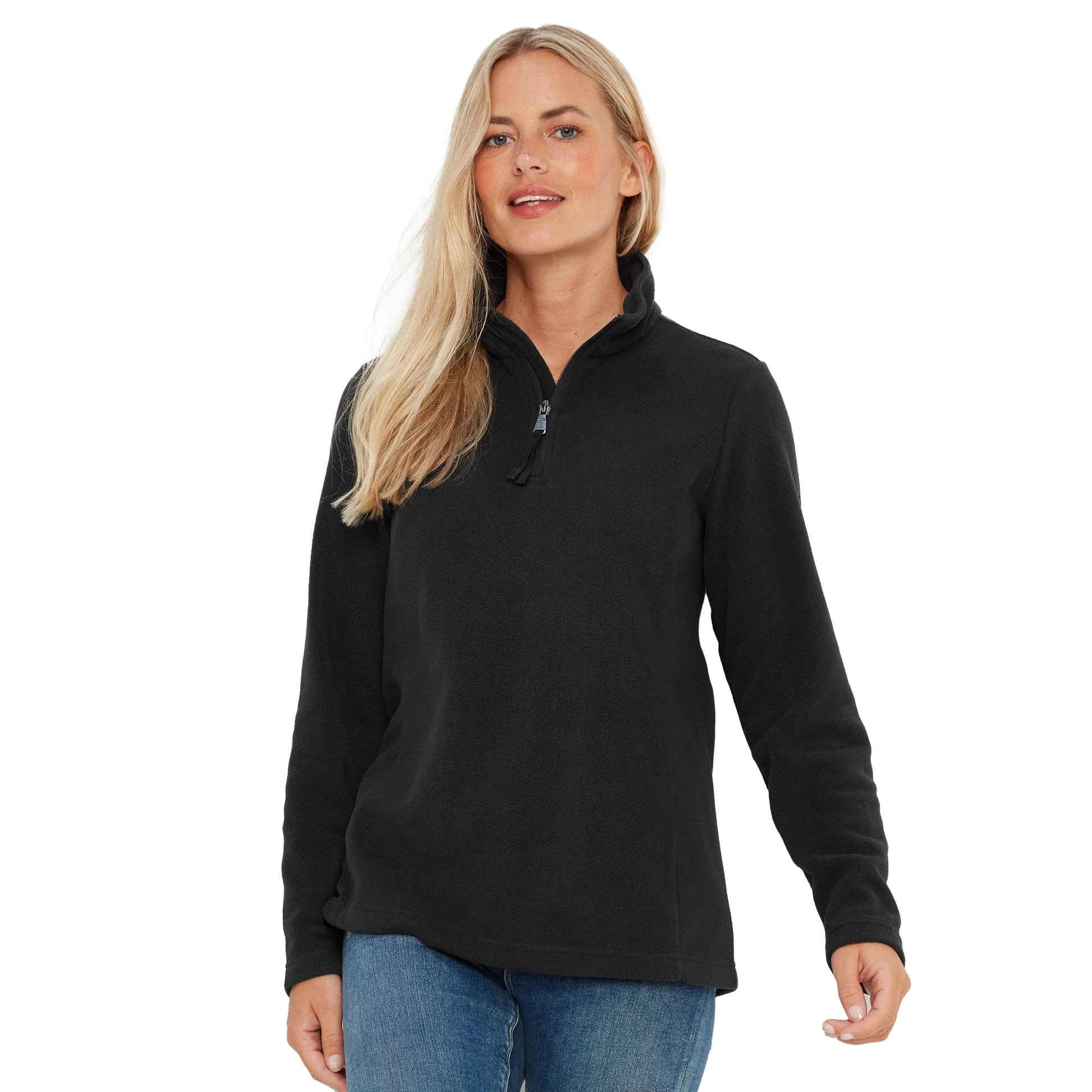 Black - Lifestyle - TOG24 Womens-Ladies Revive Quarter Zip Fleece Top