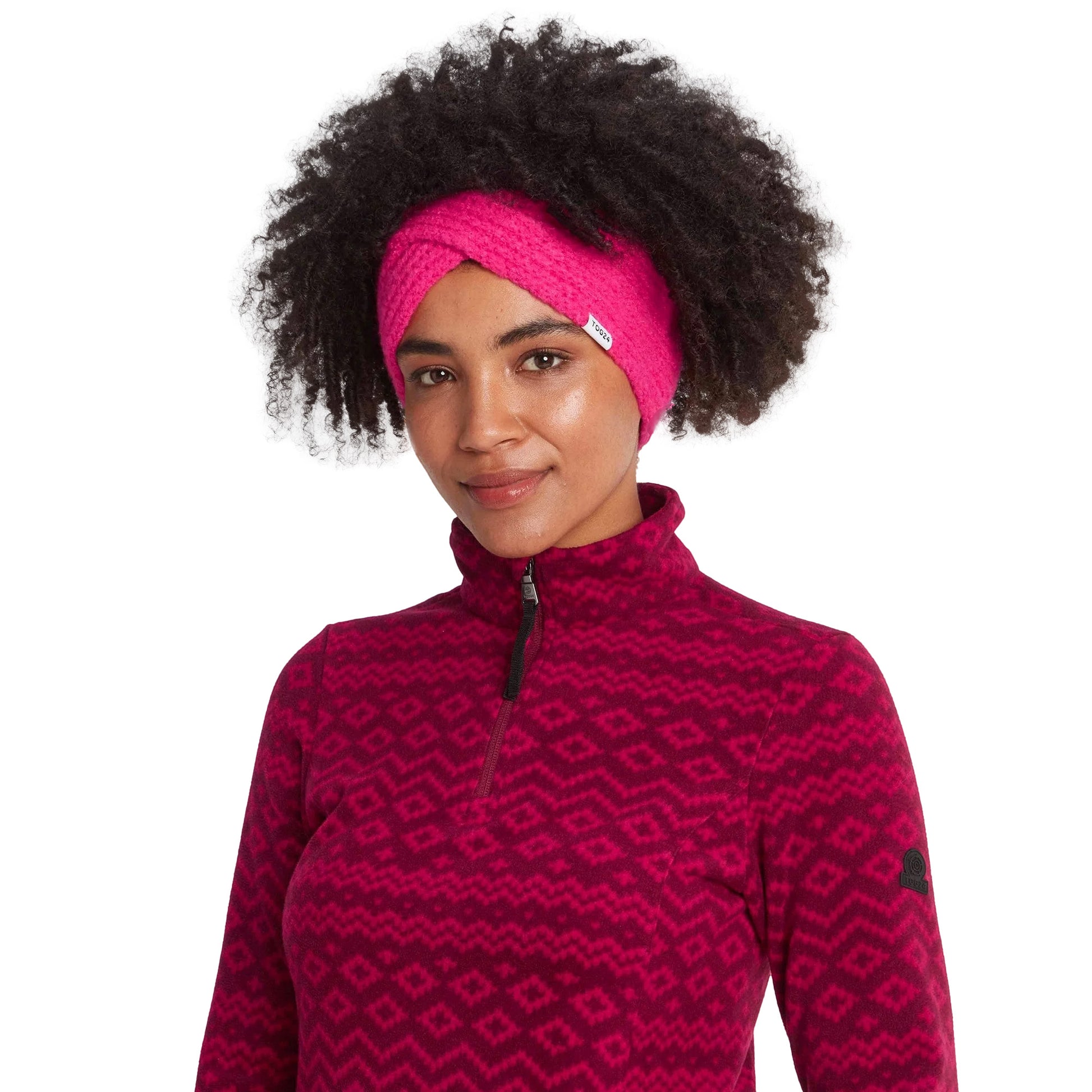 Magenta Pink - Side - TOG24 Womens-Ladies Salma Knitted Headband