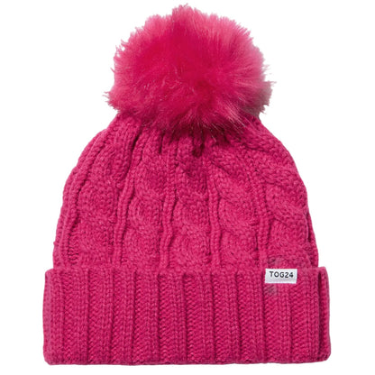 Hibiscus Pink - Front - TOG24 Unisex Adult Elias Knitted Beanie