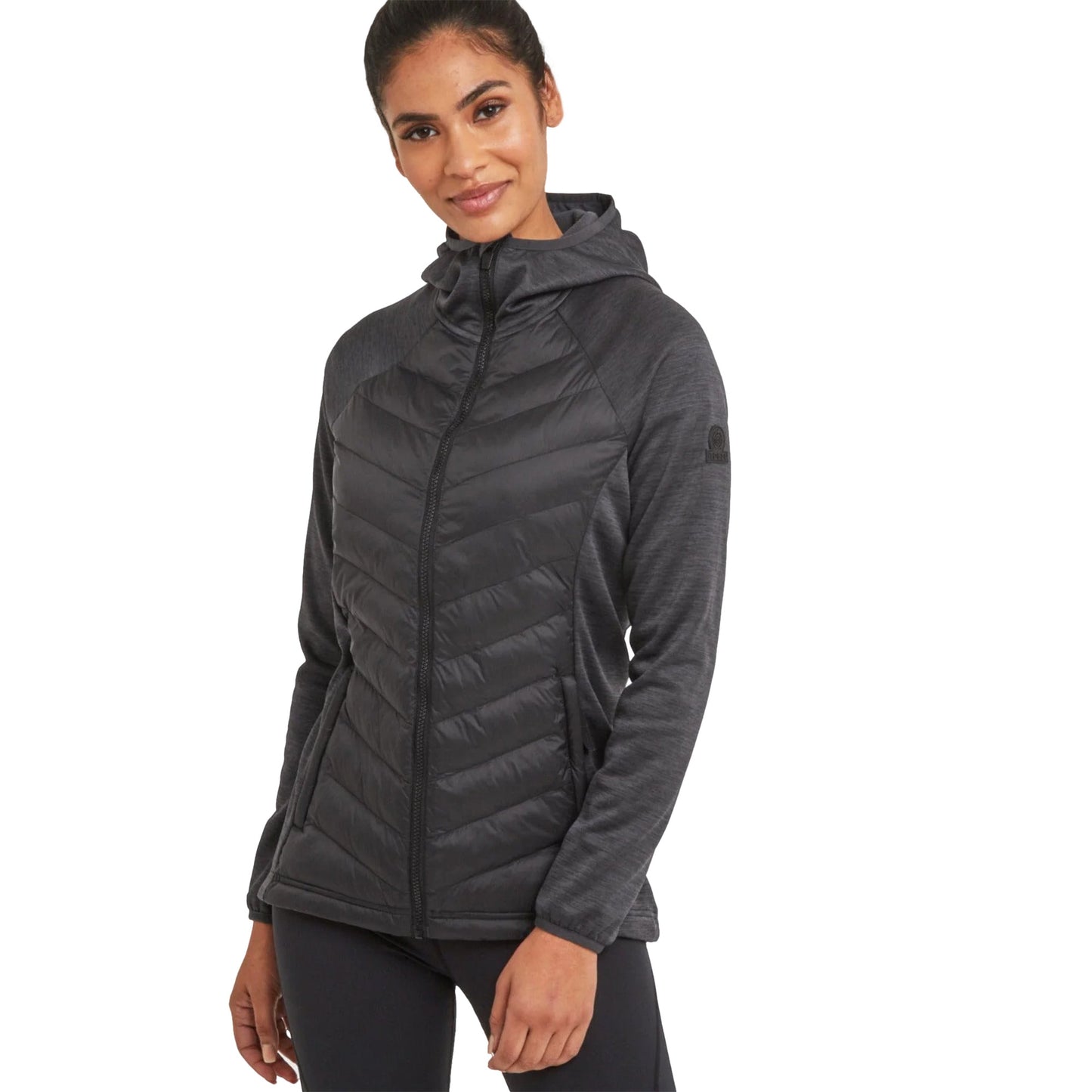 Black - Side - TOG24 Womens-Ladies Adwell Insulated Hybrid Jacket