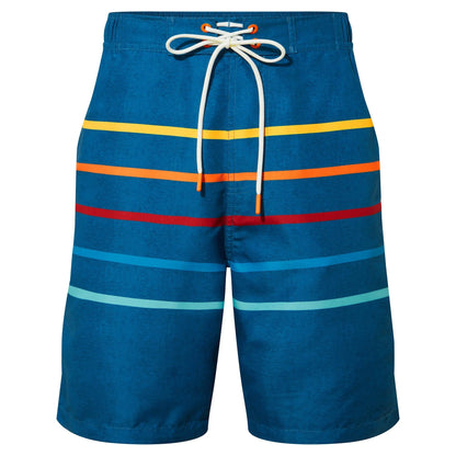 Steel Blue - Front - TOG24 Mens Colton Stripe Marl Swim Shorts