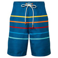 Steel Blue - Front - TOG24 Mens Colton Stripe Marl Swim Shorts
