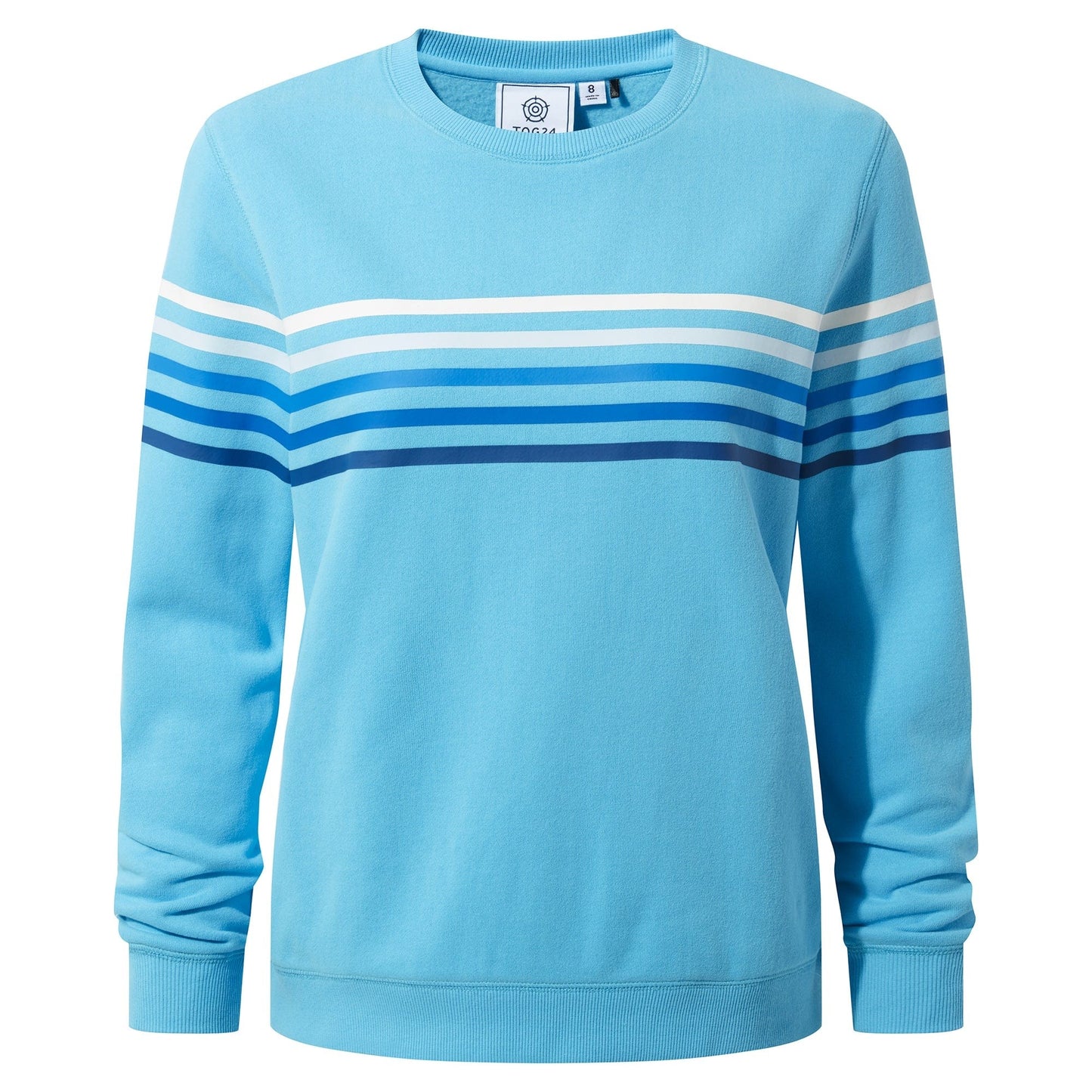 Blue Tide - Front - TOG24 Womens-Ladies Janie Stripe Sweatshirt