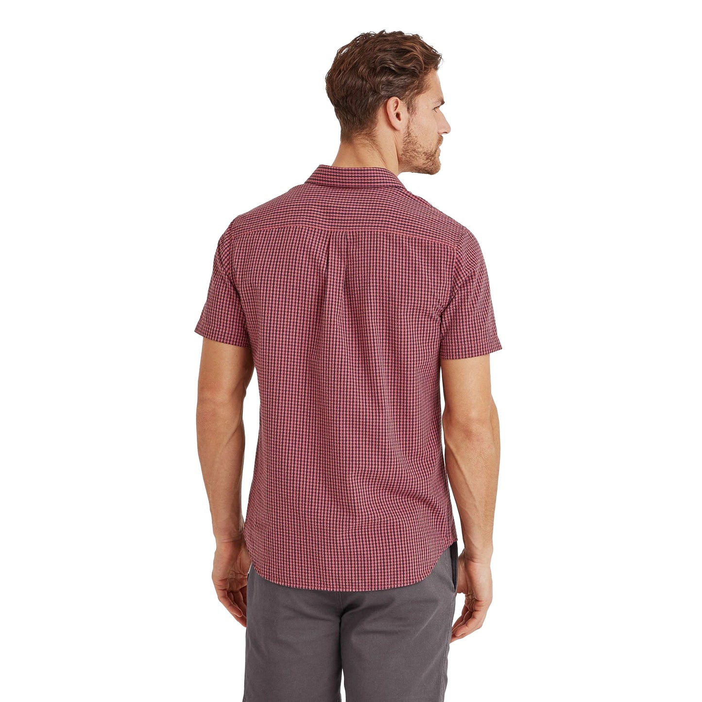 Washed Red - Back - TOG24 Mens Fenton Gingham Short-Sleeved Shirt