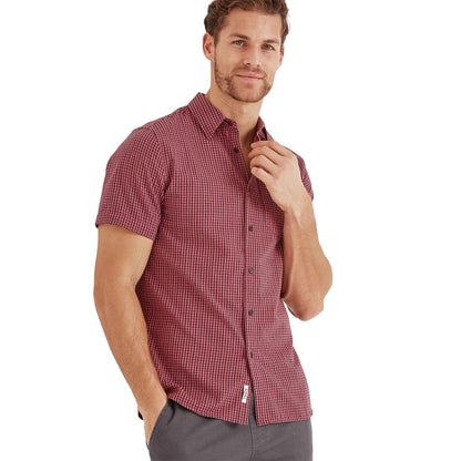 Washed Red - Side - TOG24 Mens Fenton Gingham Short-Sleeved Shirt