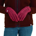 Cerise - Back - TOG24 Unisex Adult Grouse Cable Knit Winter Gloves