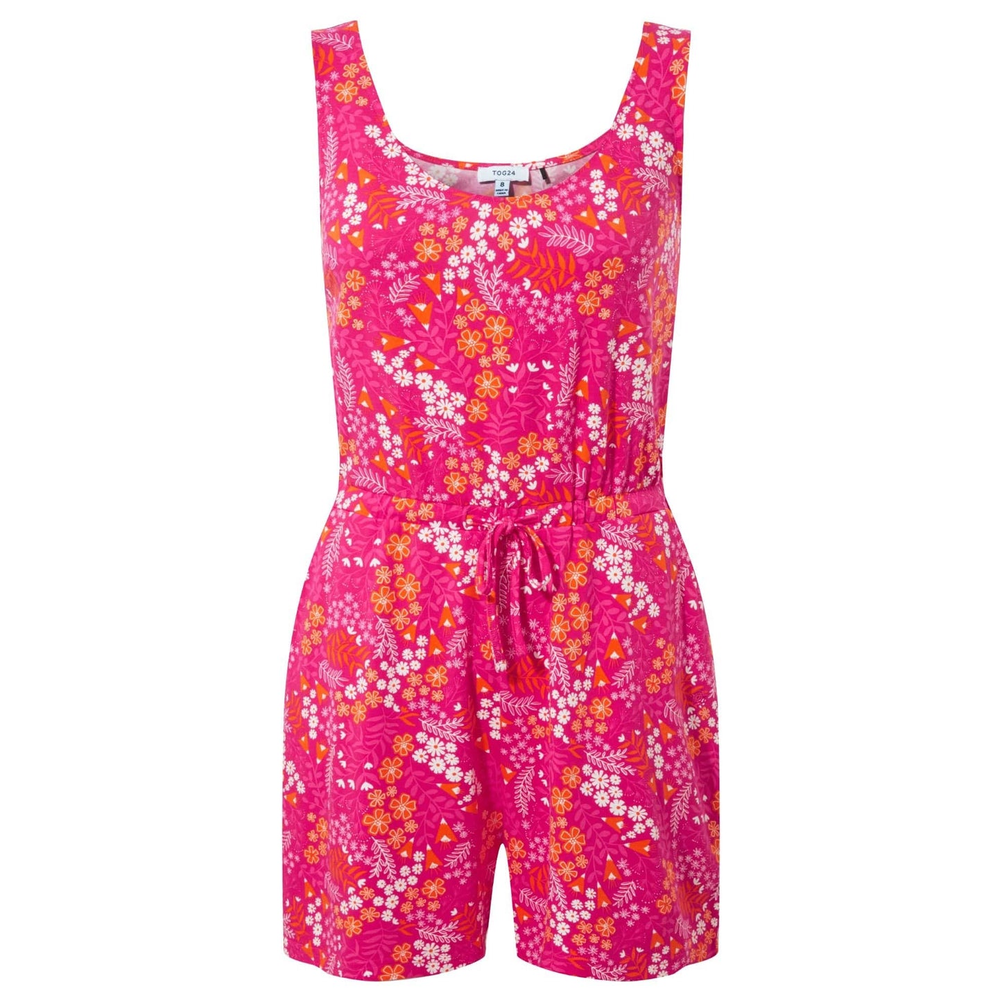 Magenta Pink - Front - TOG24 Womens-Ladies Cathleen Floral Playsuit