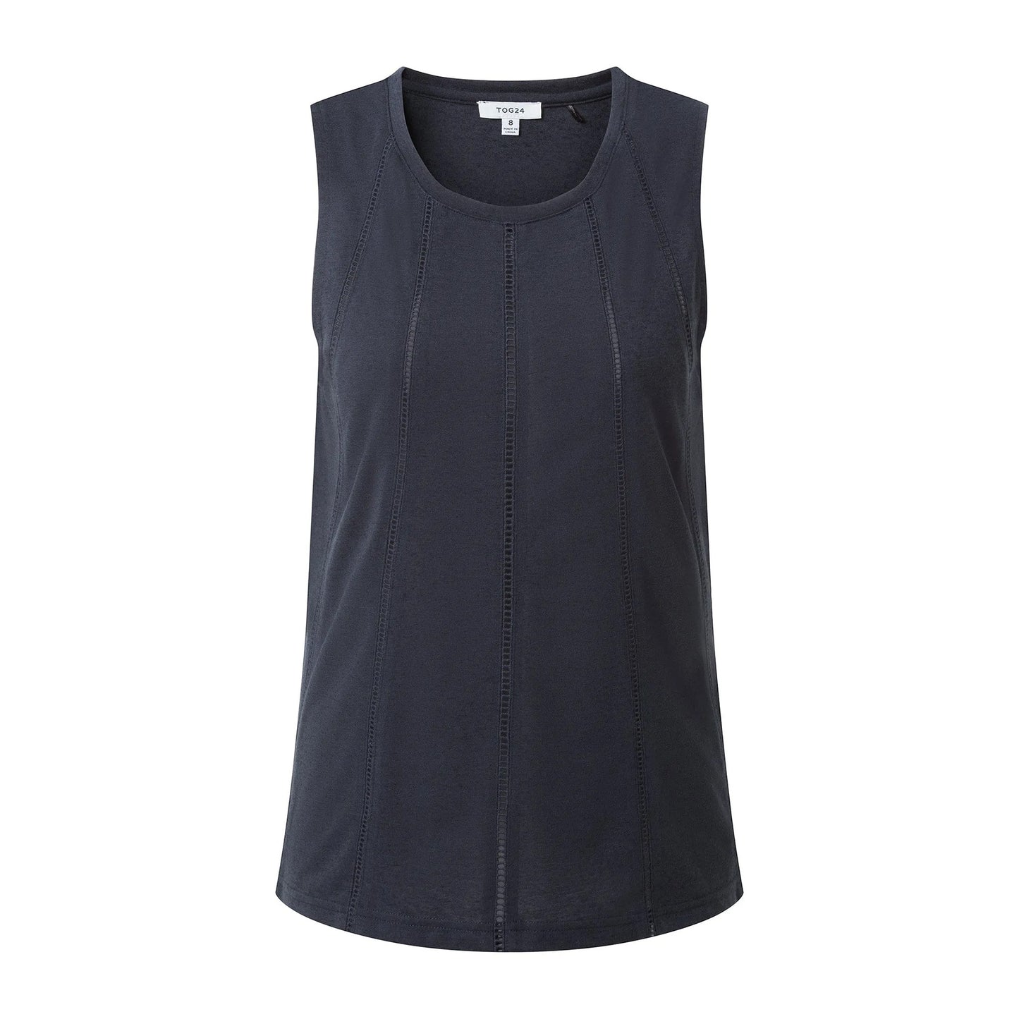 Dark Indigo - Front - TOG24 Womens-Ladies Chloe Perforated T-Shirt
